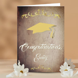 Elegant Gold Ornament Congratulations Graduation Card