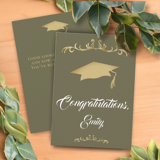 Elegant Gold Ornament Congratulations Graduation Card (Creator Uploaded)