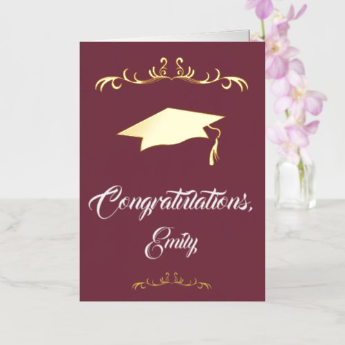 Elegant Gold Ornament Congratulations Graduation Foil Greeting Card