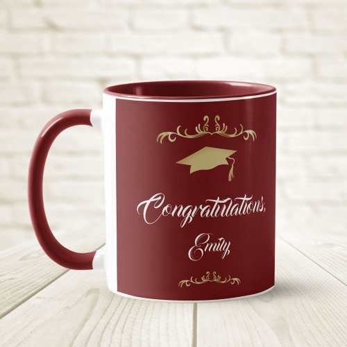Elegant Gold Ornament Congratulations Graduation Mug