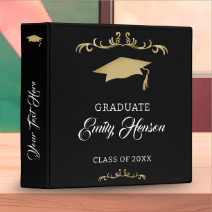 Elegant Gold Ornament Graduate Album 3 Ring Binder