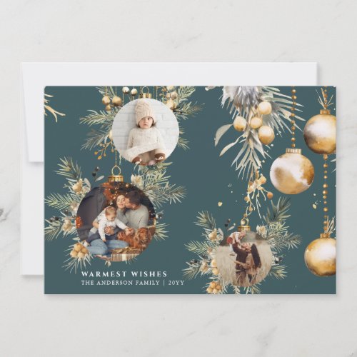 Elegant Gold Ornaments Christmas Card