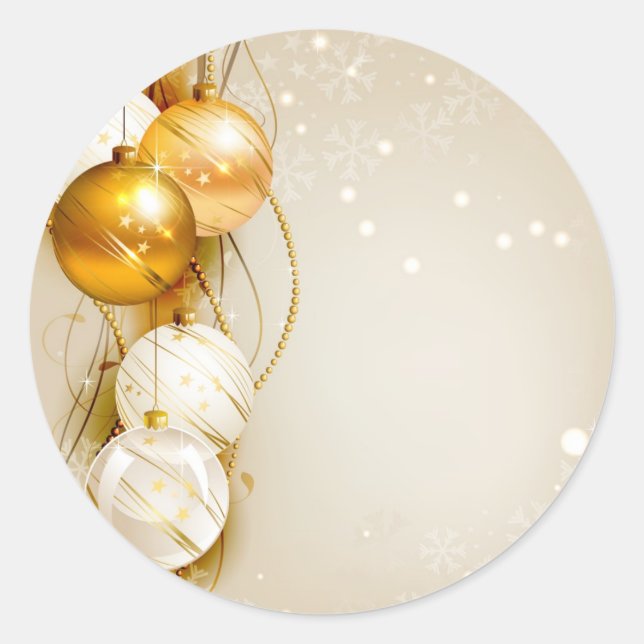 Elegant Gold Ornaments Classic Round Sticker (Front)
