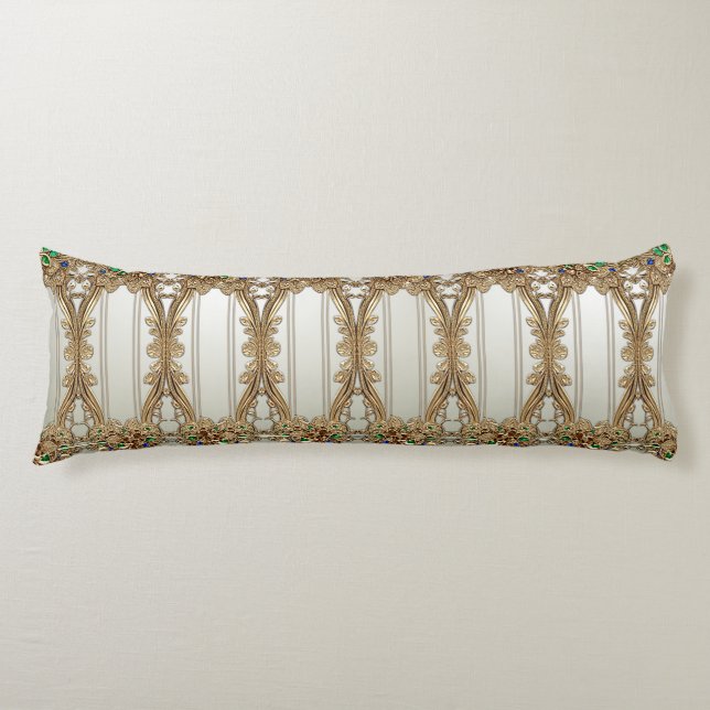 Elegant Gold Ornate Body Pillow (Front)