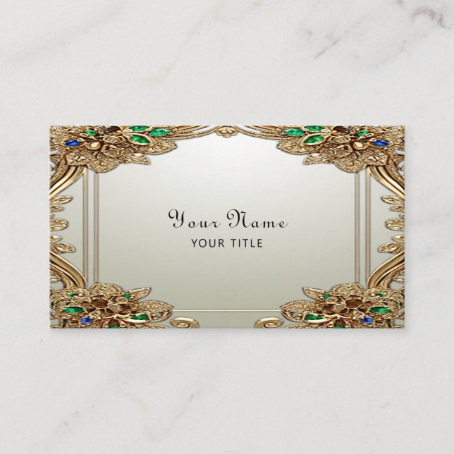 Elegant Gold Ornate Business Card (Front)