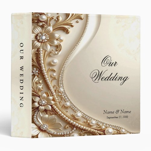 Elegant Gold Ornate Floral Album Binder