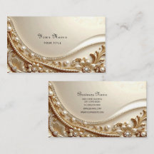 Elegant Gold Ornate Floral Business Card
