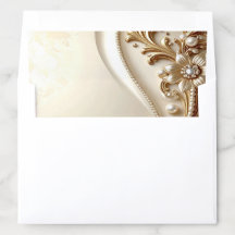 Elegant Gold Ornate Floral Envelope Liner