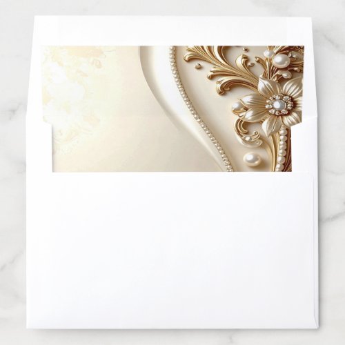 Elegant Gold Ornate Floral Envelope Liner