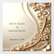 Elegant Gold Ornate Floral Floor Decal