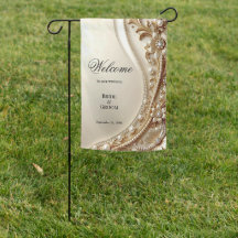 Elegant Gold Ornate Floral Garden Flag
