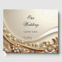 Elegant Gold Ornate Floral Guest Book