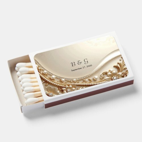 Elegant Gold Ornate Floral Matchboxes