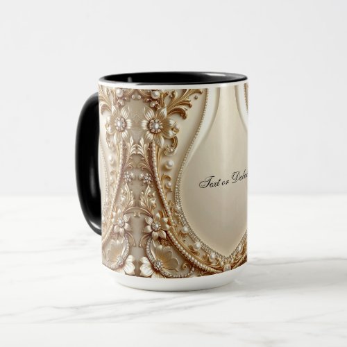 Elegant Gold Ornate Floral Mug
