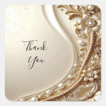 Elegant Gold Ornate Floral Sticker