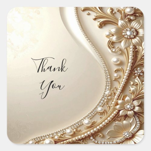 Elegant Gold Ornate Floral Sticker
