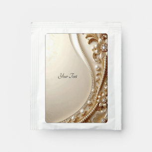 Elegant Gold Ornate Floral Tea Bag Drink Mix