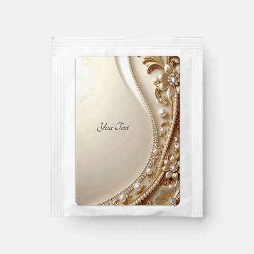 Elegant Gold Ornate Floral Tea Bag Drink Mix