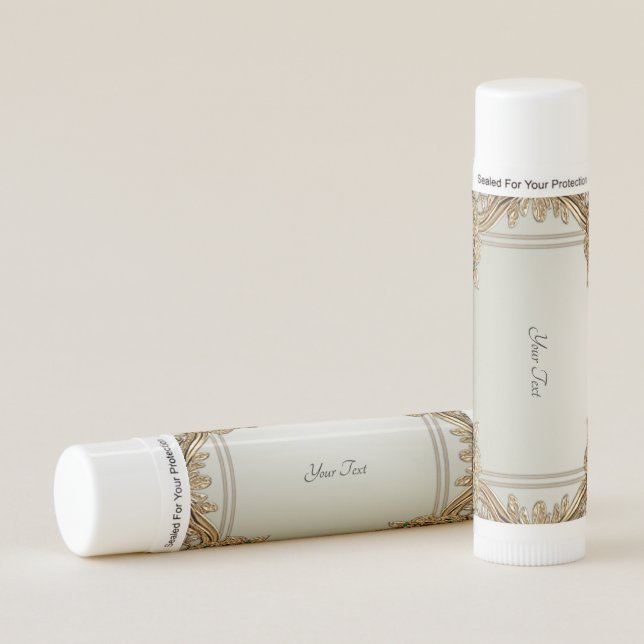 Elegant Gold Ornate Lip Balm (Front)