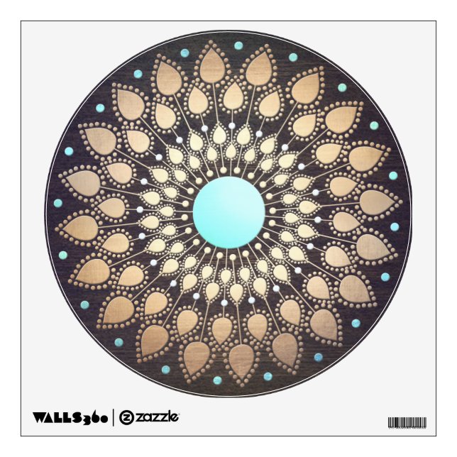 Elegant Gold Ornate Lotus Flower Wall Decal (Front)