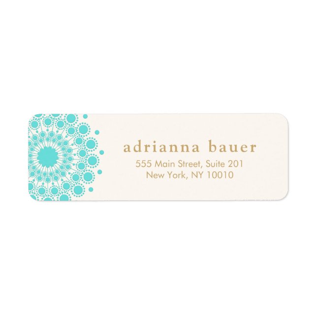 Elegant Gold Ornate Lotus Mandala Wood Look Label (Front)