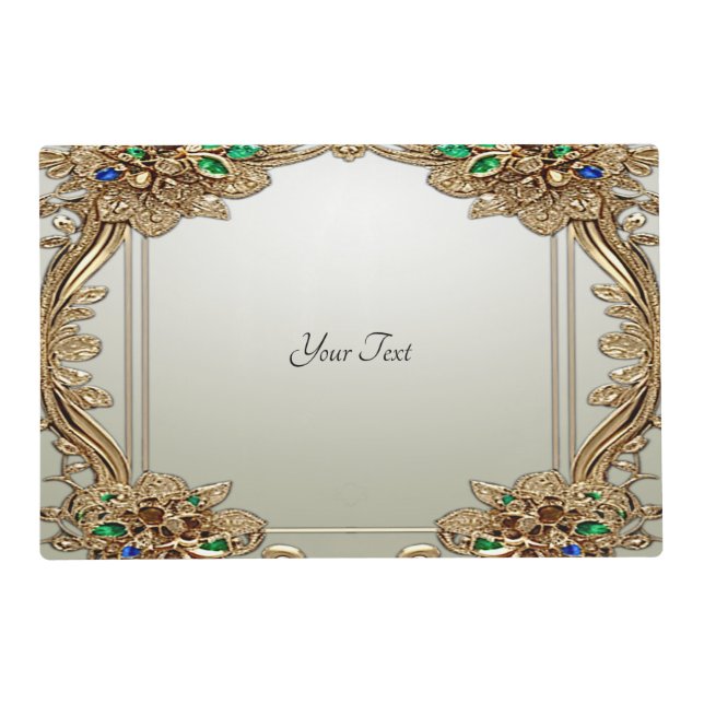 Elegant Gold Ornate Paper Placemat (Front)
