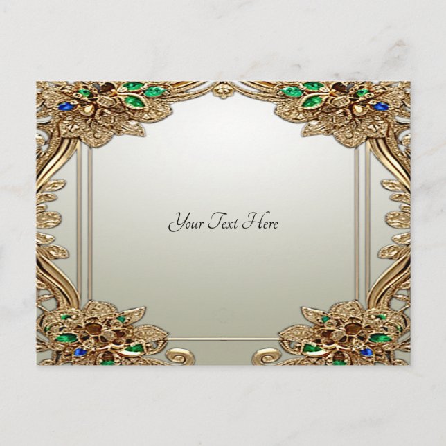 Elegant Gold Ornate Postcard (Front)