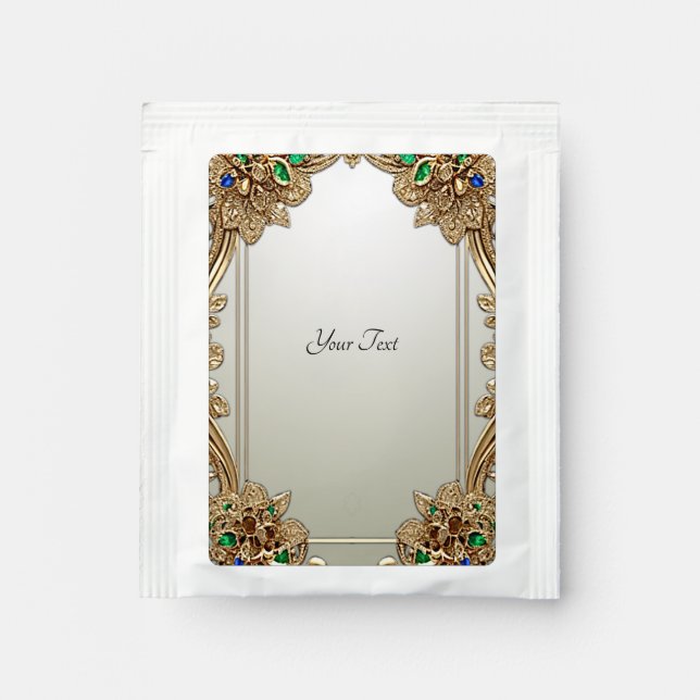 Elegant Gold Ornate Tea Bag Drink Mix (Front)