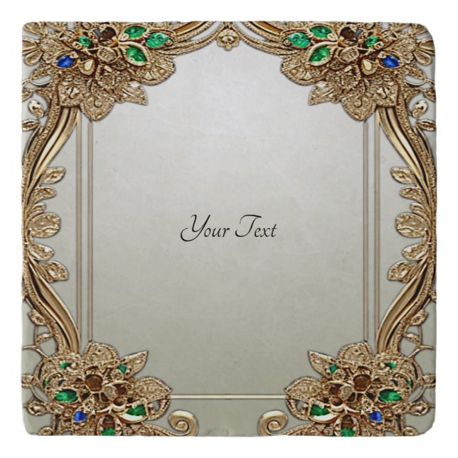 Elegant Gold Ornate Trivet (Front)