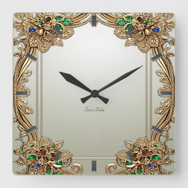 Elegant Gold Ornate Wall Clock (Front)