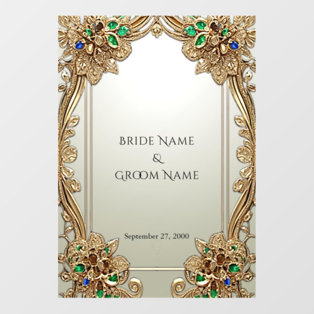 Elegant Gold Ornate Wedding Floor Decal (Front)