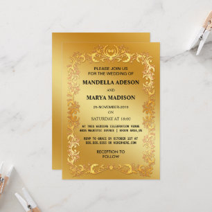 Elegant Gold Ornate Wedding Invite
