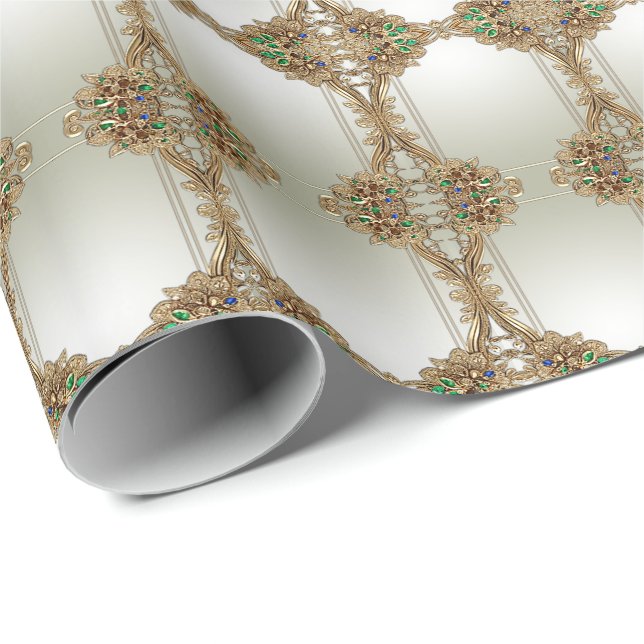Elegant Gold Ornate Wrapping Paper (Roll Corner)