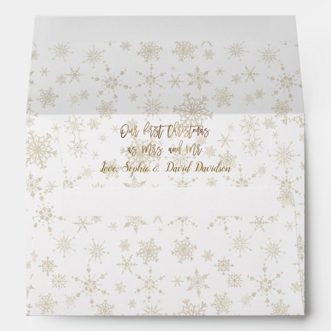 Elegant Gold Our First Christmas Celebration Envelope (Back (Bottom))