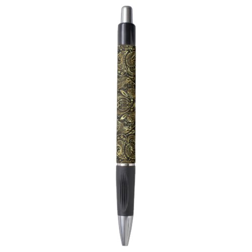 Elegant Gold Paisley Seamless Pattern Pen
