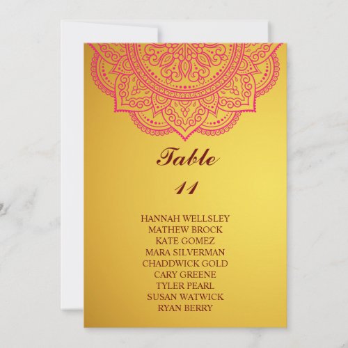 Elegant Gold Paisley Wedding Seating Chart Invitat Invitation