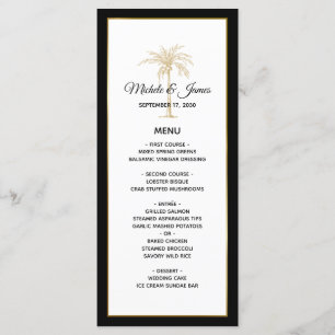 Elegant Gold Palm Tree Modern Wedding Menu