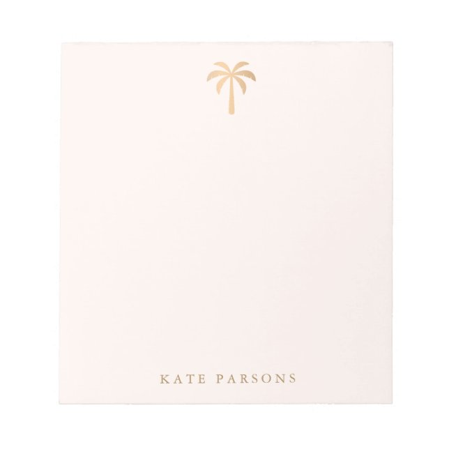 Elegant Gold Palm Tree Note Card (Front)