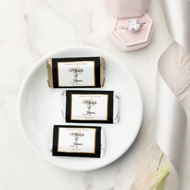 Elegant Gold Palm Tree Tropical Wedding Hershey's Miniatures (Wedding)