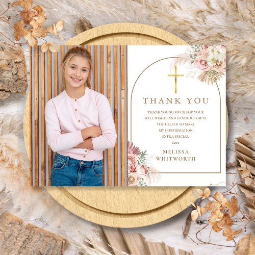 Elegant Gold Pampas Grass Floral Confirmation