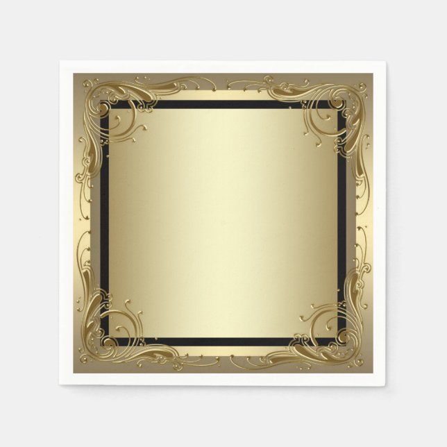 Elegant Gold Paper Napkins (Front)