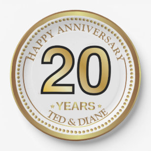 Elegant gold Paper Plate with editable text