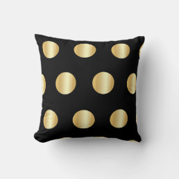 Elegant Gold Pattern Black Template Trendy Modern Throw Pillow