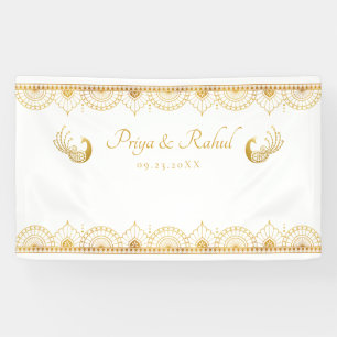 Elegant Gold Pattern Indian Wedding Banner