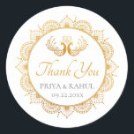 Elegant Gold Pattern Indian Wedding Favor Label<br><div class="desc">Elegant Gold Pattern Indian Wedding Favor Label. Perfect for an elegant and chic Indian wedding. For a cohesive look, SEE MATCHING ITEMS: https://www.zazzle.com/collections/elegant_gold_pattern_indian_wedding-119361833353874832 PERSONALIZE THIS ITEM (1) For further customization, please click the "customize further" link and use our design tool to modify this template. You can change the background color...</div>