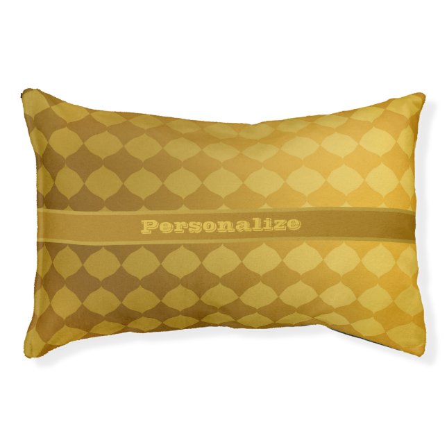 Elegant Gold Pattern Personalized Cat Dog Pet Bed (Front)