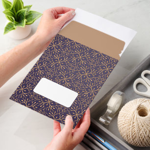 Elegant Gold Patterns on Purple Envelope Mailer