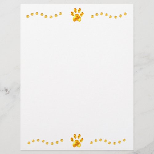Elegant Gold Paws Paper Sheets