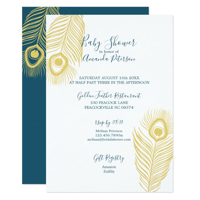 peacock baby shower invitations