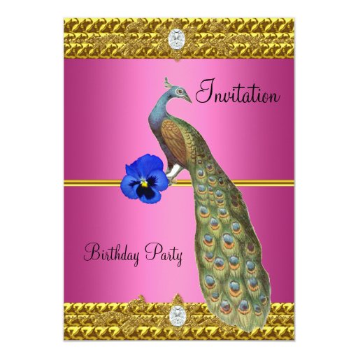 Elegant Gold Peacock Invitation | Zazzle